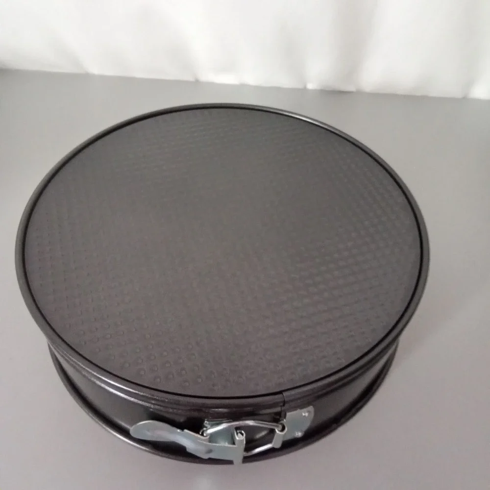 Round Nonstick Springform Pan 9.5 Inch Dark Gray Textured Base Cheesecake Pan